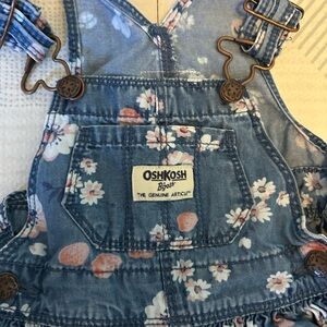 OshKosh B'gosh Blue Floral Baby Overalls Dress